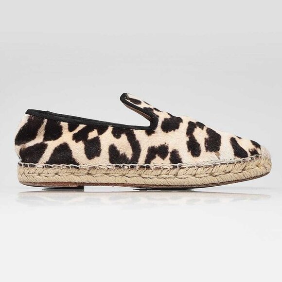 Celine Leopard Print Pony Hair Espadrille Flats Size 5.5/36 - Picture 4 of 5